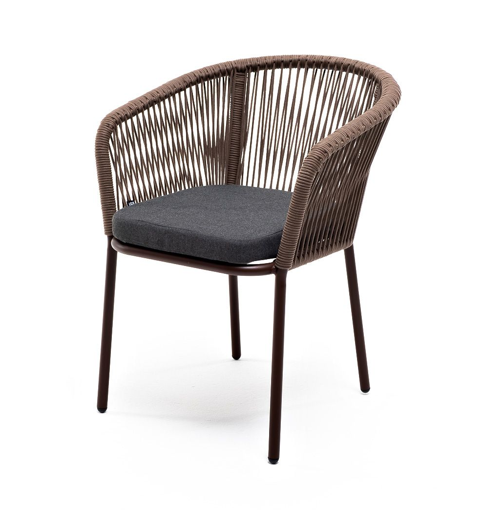 Плетеный стул из роупа Марсель коричневый плетеный стул из роупа женева gray