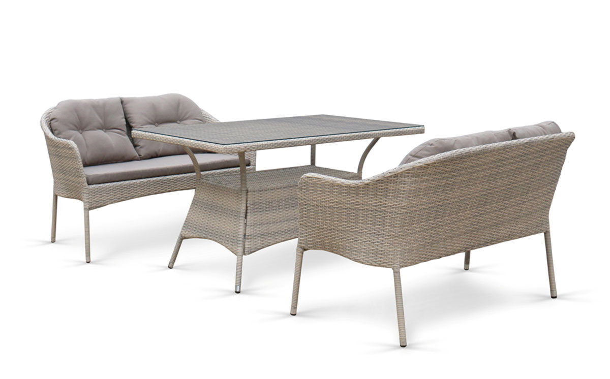 Комплект плетеной мебели с диванами T198C/S54C-W85 Latte Афина сверхвыгода комплект земляники