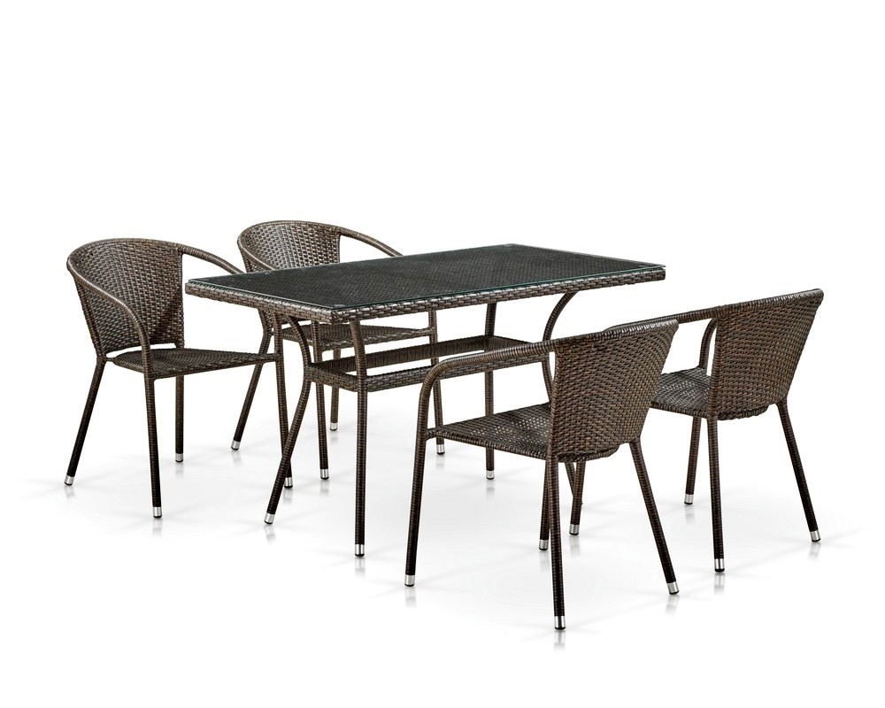 Комплект плетеной мебели T286A/Y137C-W53 Brown Афина афина сб 3327 стол дуб винченца кашемир серый