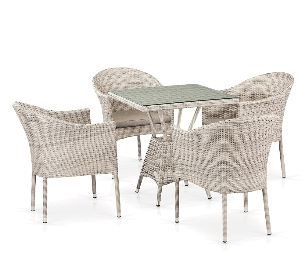 Комплект плетеной мебели T706/Y350A-W85-70x70 4Pcs Latte обеденный комплект из ротанга isabella