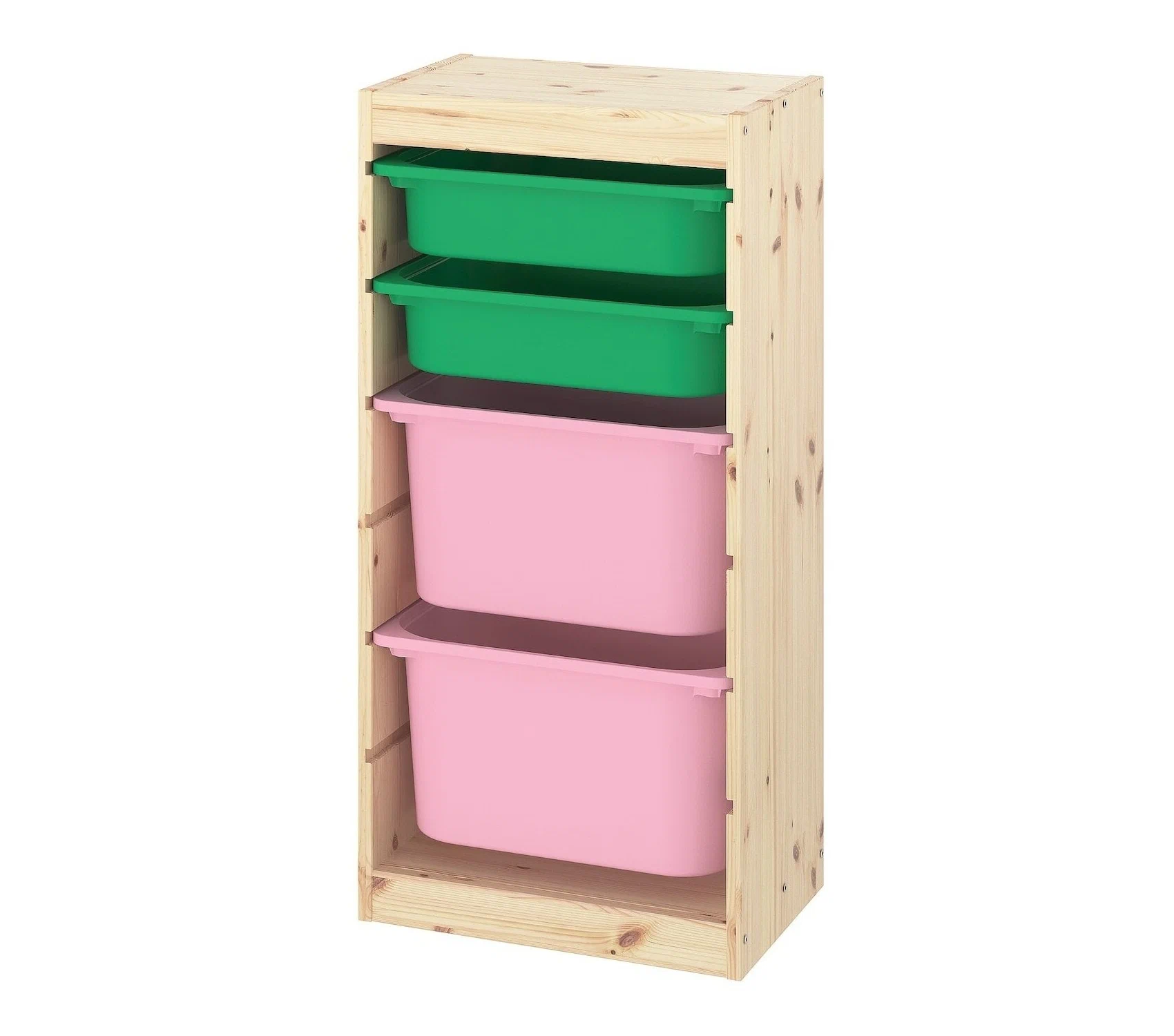 Ящик для хранения с контейнерами TROFAST 2М/2Б белый/зеленый Икеа контейнеры для хранения мелочей 4 × 4 × 4 7 см 3 шт