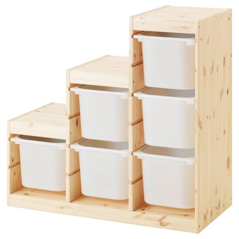 Ящик для хранения с контейнерами TROFAST 6Б белый Икеа емкость для хранения стеклянная lavander