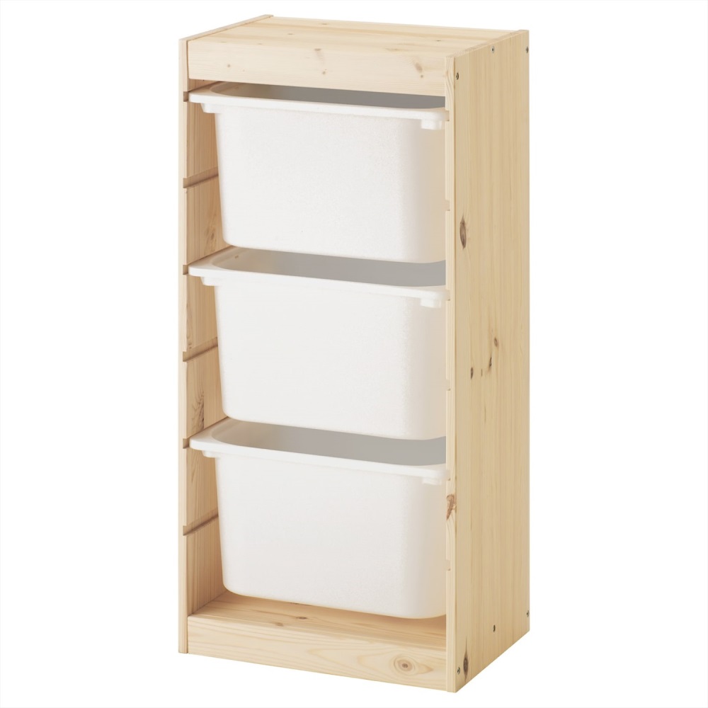 Ящик для хранения с контейнерами TROFAST 3Б белый Икеа емкость для хранения стеклянная lavander
