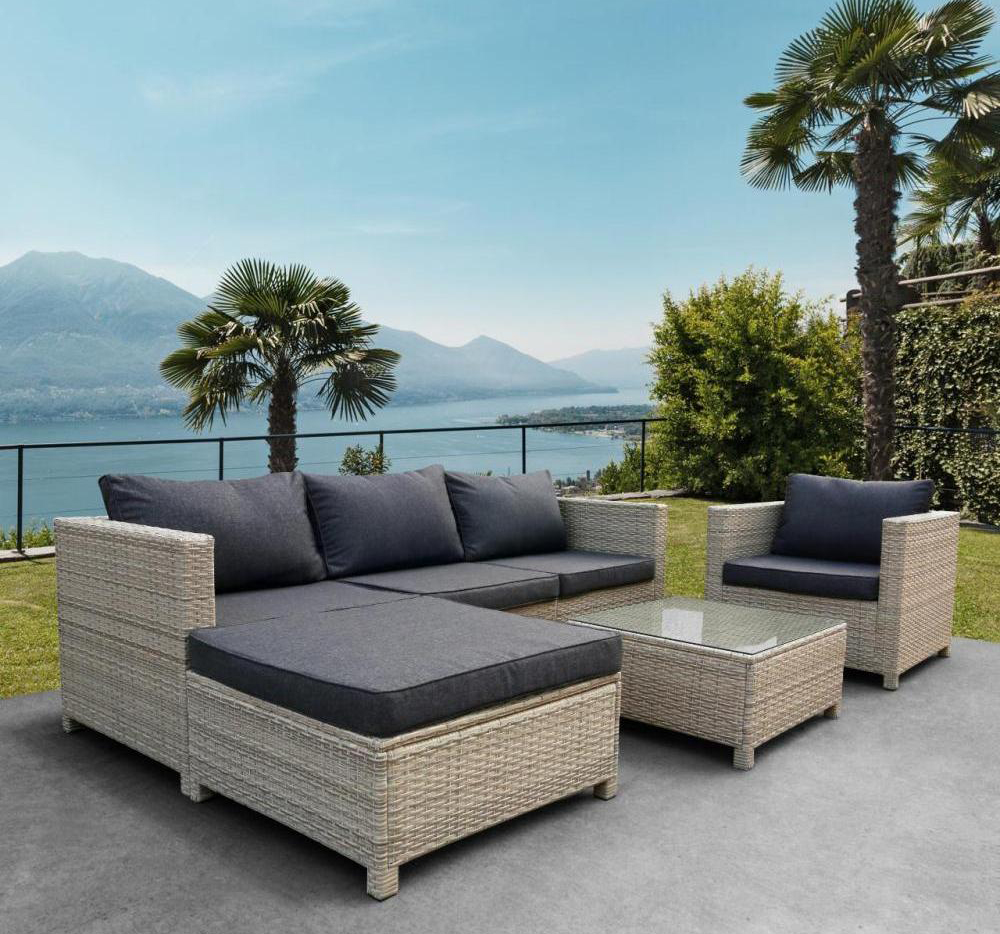 Комплект плетеной мебели YR821G Grey/Grey Афина угловой диван стингер стальной велюр с баром левый независимый пружинный блок